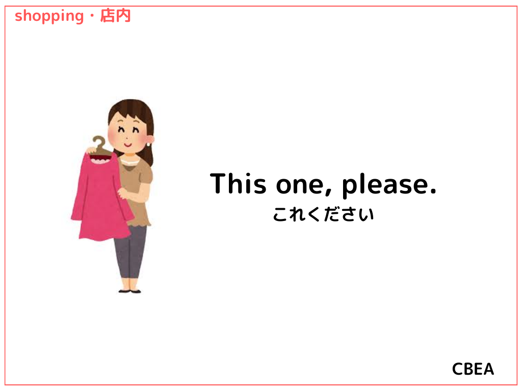 オンラインレッスン用に ” shopping 買い物 ” の使い方のスライド